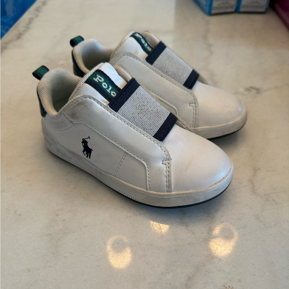 Polo by Ralph Lauren White and Blue Velcro Sneakers